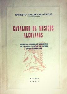 Catálogo de músicos alcoyanos (1961)